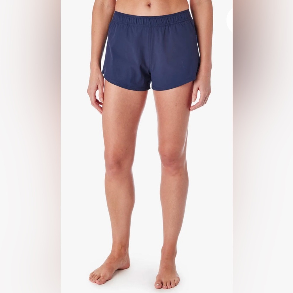 Fair Harbor Women's The Atlantique Short Swim Run Navy Blue Summer Vacation Sm